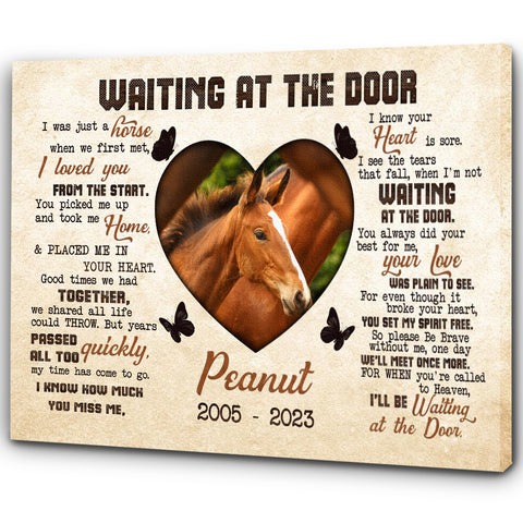 Horse Memorial Canvas Gifts| Gift for Loss of Horse - In Loving Memory of Horse| Sympathy Gift for Horse NXM263