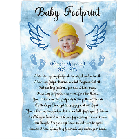 Baby Angel Memorial Blanket, Sympathy Gift For Loss of Baby, Bereavement Blanket For Loss Infant MM24