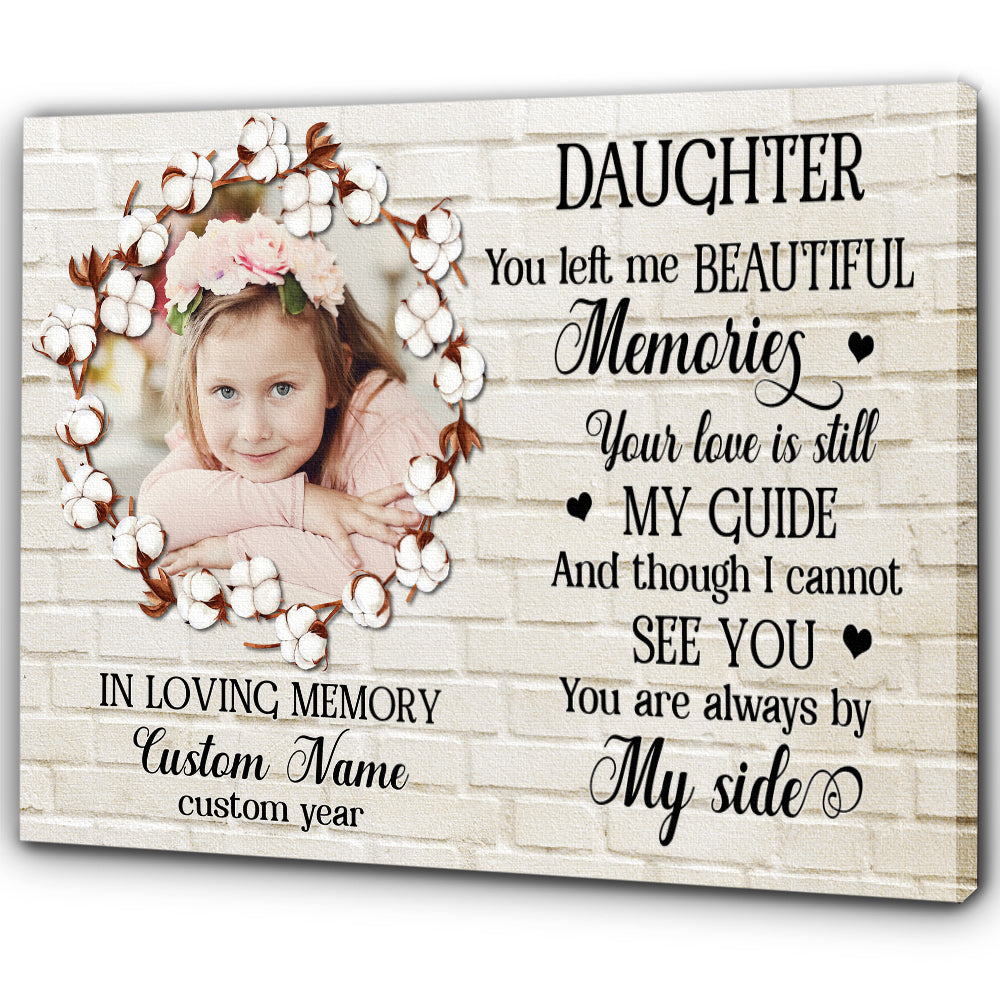 Daughter Memorial Canvas Gift Personalized, Bereavement Gift for Loss of Daughter In Loving Memory NXM426