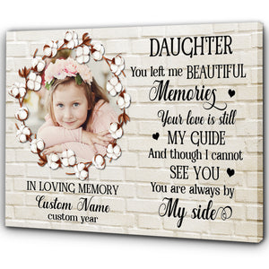 Daughter Memorial Canvas Gift Personalized, Bereavement Gift for Loss of Daughter In Loving Memory NXM426