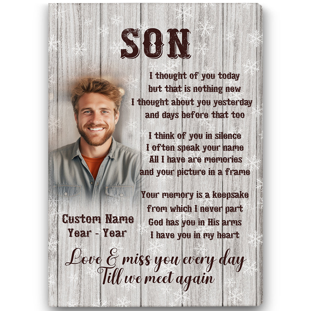 Son Memorial Canvas| Memorial Gift for Loss of Son In Heaven| Son Remembrance| In Memory Of Son NXM435