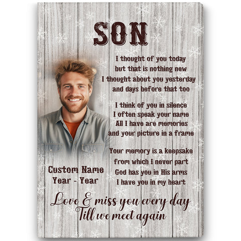 Son Memorial Canvas| Memorial Gift for Loss of Son In Heaven| Son Remembrance| In Memory Of Son NXM435