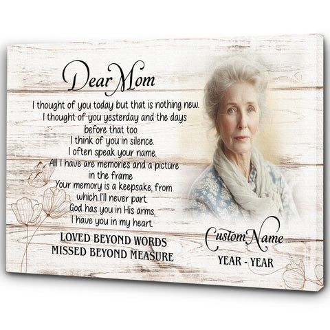 Mom Personalized Memorial Gifts For Loss of Mother, In Memory Of Mom Remembrance NXM503
