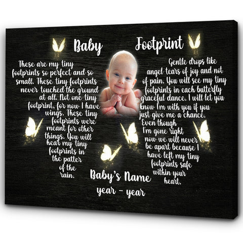 Baby Memorial Canvas| Personalized Memorial Gift For Loss of Baby Angel| Remembrance Gifts Loss of Child NXM77