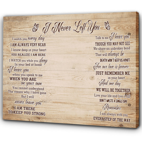 Personalized Memorial Canvas Gift I Never Left You| Memorial Gift For Loss Of Loved One In Remembrance Gifts NXM369