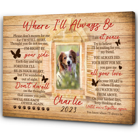 Personalized Memorial Canvas Gift For Loss Of Dog| Memorial Gifts for Loss of Dog In Heaven NXM120