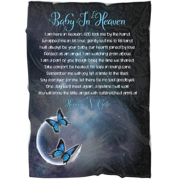 Memorial Blanket Gifts For Baby In Heaven, Personalized Memorial Gift For Loss of Baby Angel, Loss of Child Infant MM33