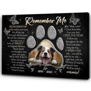 Memorial Dog Remember Me Canvas Memorial Gift, Sympathy Gifts For Loss of Dog Bereavement NXM141