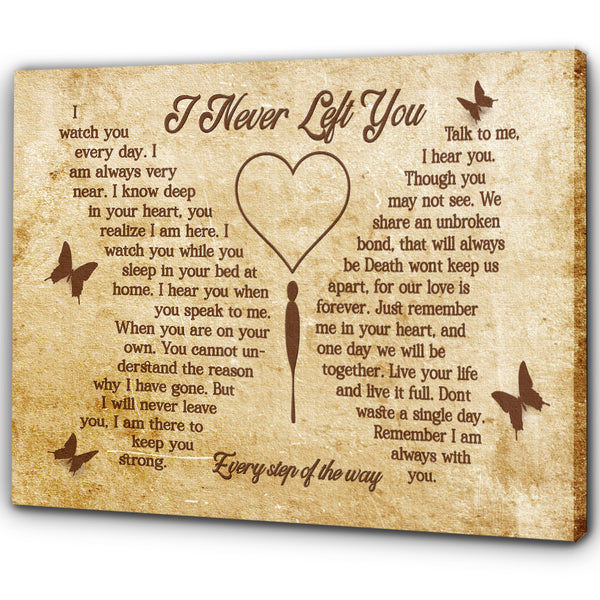 Memorial Canvas Gifts I Never Left You Personalized Sympathy Gift For Loss Of Loved One NXM144