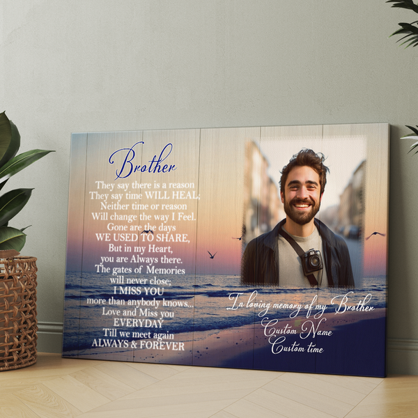 Brother Memorial Canvas Gift In Loving Memory Of Brother Sympathy Gifts For Loss Of Brother NXM442