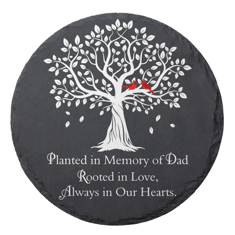 Dad Memorial Stone Planted in Memory of Dad Sympathy Gift for Loss of Dad, Father Garden Slate Stone TNA1