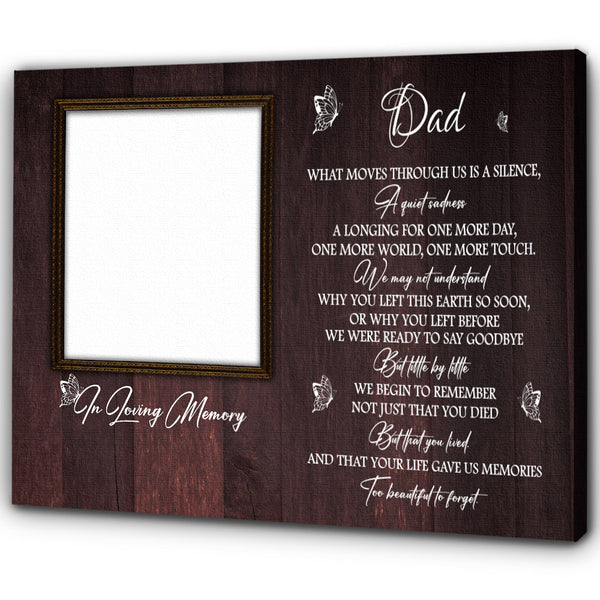 Dad Memorial Canvas| Personalized Dad Remembrance Sympathy Gift for Loss of Father Dad NXM272