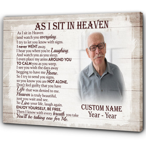 As I Sit In Heaven Memorial Gift For Loss Of Loved One| In Loving Memory Sympathy Gifts NXM378