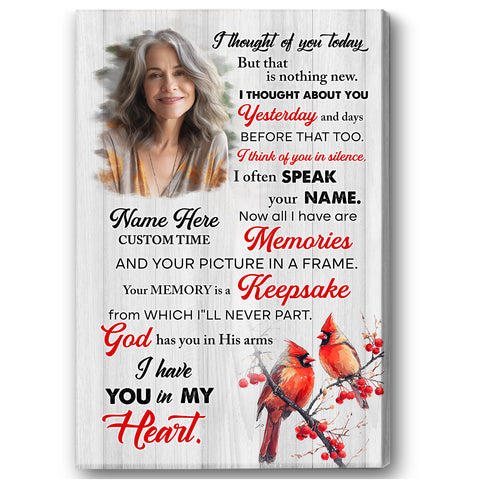 Memorial Gift For Loss Of Loved One| I Thought Of You Sympathy Canvas For Loss Of Dad Mom Grandpa Grandma NXM459