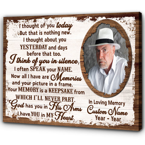 I Thought Of You Memorial Canvas Gifts For Loss of Dad Mom| Remembrance Gift Loss Loved One NXM164