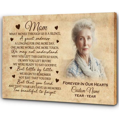 Mom Memorial Canvas Gift Personalized Sympathy Gifts for Loss of Mother Remembrance NXM494