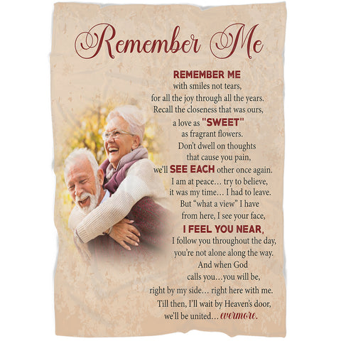 Personalized Memorial Blanket Remember Me - Remembrance Gift For Loss of Loved One MM18