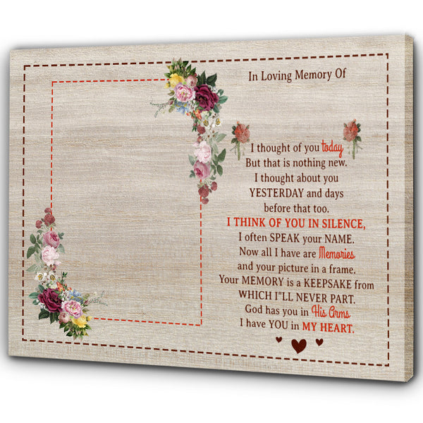 Personalized Memorial Gift Canvas| In Memory Of Loved One In Heaven| Sympathy Gift Memorial Gift for Loss NXM276