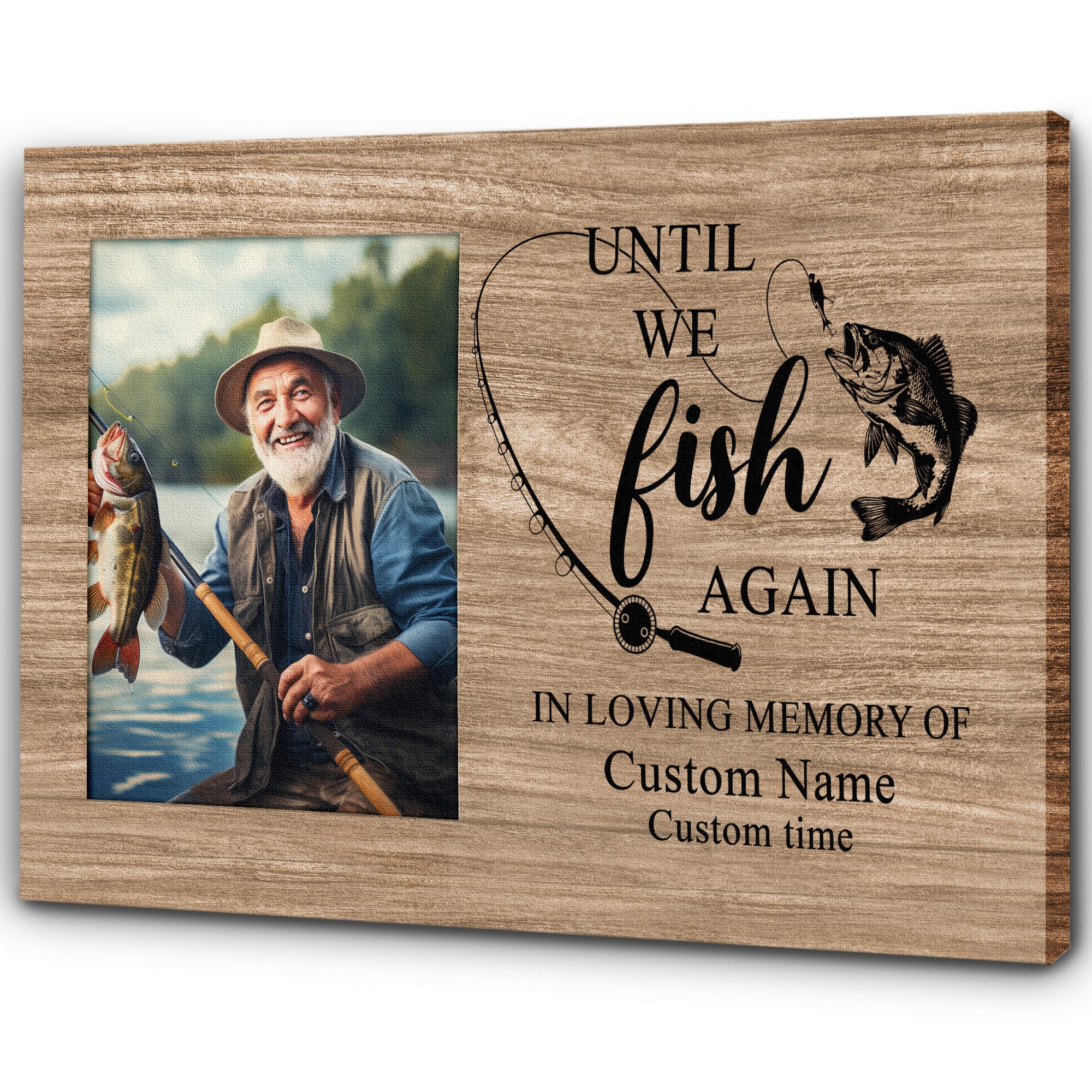 Memorial Gift for fishing lover Remembrance Keepsake Deepest Sympathy Canvas for loss of loved one VTQ69