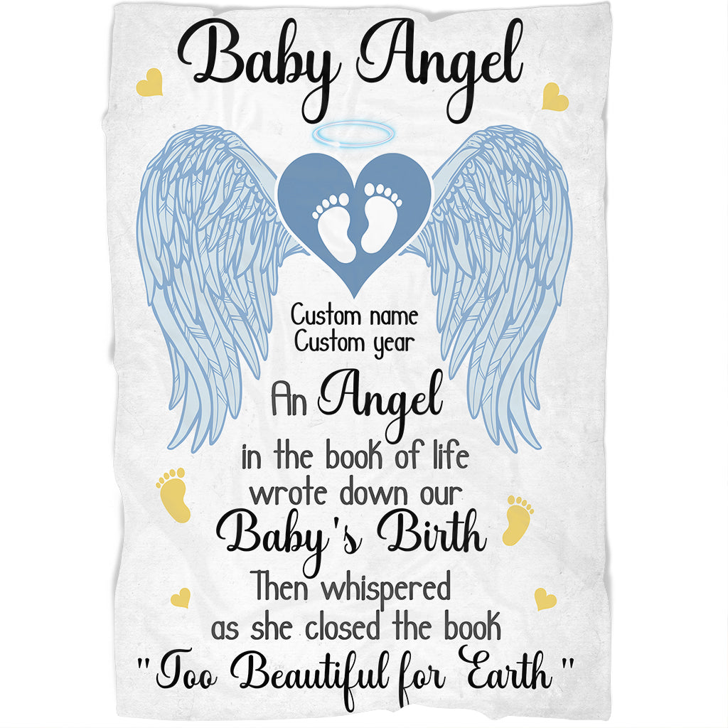 Baby Angel Memorial Blanket| Sympathy Gift For Loss of Baby| Bereavement Gift Loss Infant In Heaven MM23