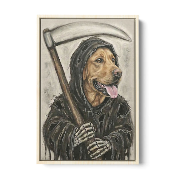 Custom Dog Grim Reaper Style Framed Matte Canvas FSD4789