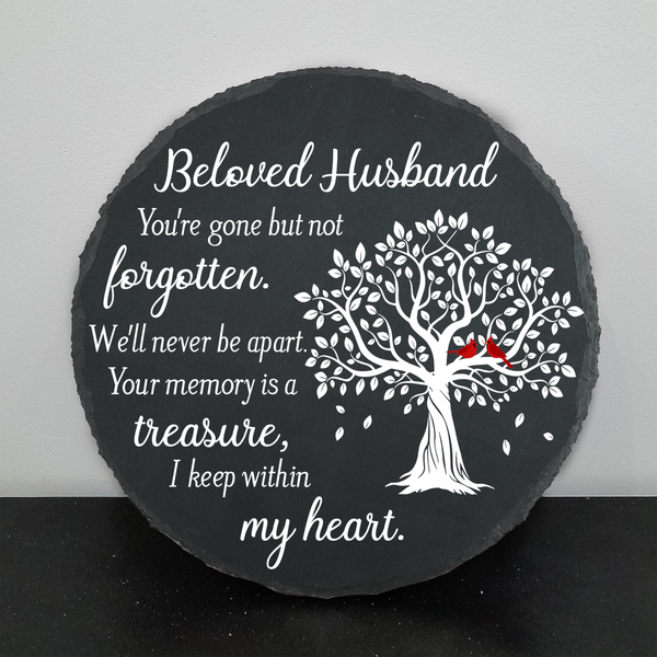 Husband Memorial Stone Garden Gifts for Loss of Husband, in Memory of Husband Plaque Husband TNA17