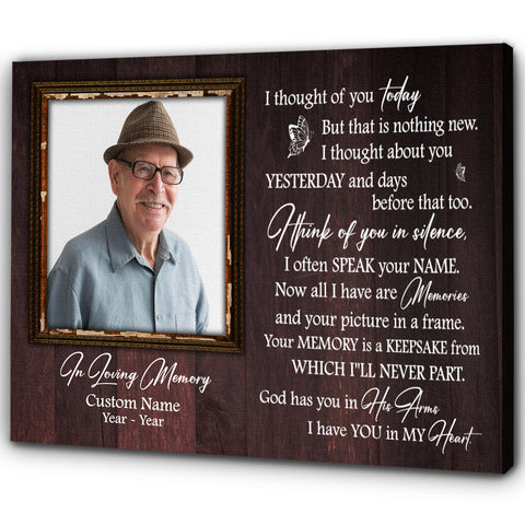 I Thought Of You Memorial Canvas Gifts| Sympathy Gift for Loss of Loved One In Heaven Bereavement Gift NXM165