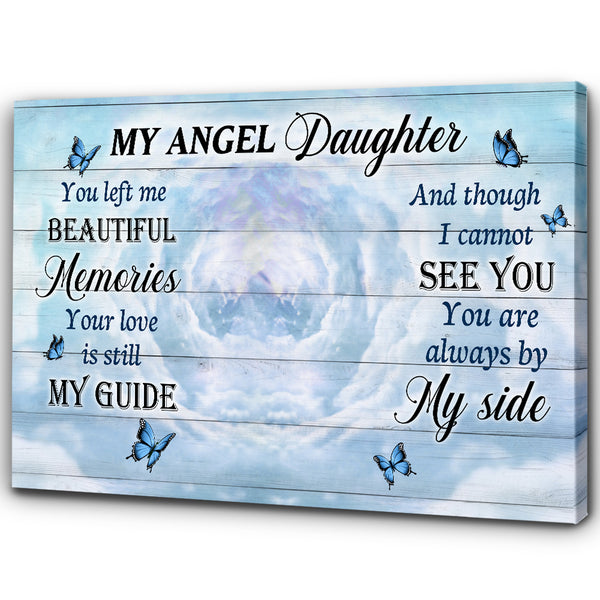 Angel Daughter Memorial Canvas, In Loving Memory Of Daughter, Sympathy Gift for Loss of Daughter NXM424