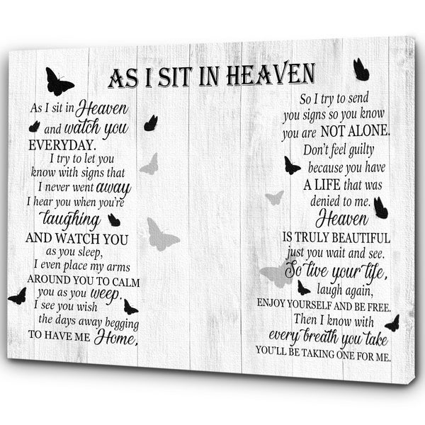 Memorial Canvas Gift| As I Sit In Heaven Bereavement Gift For Loss Of Loved One In Memory Gifts NXM450