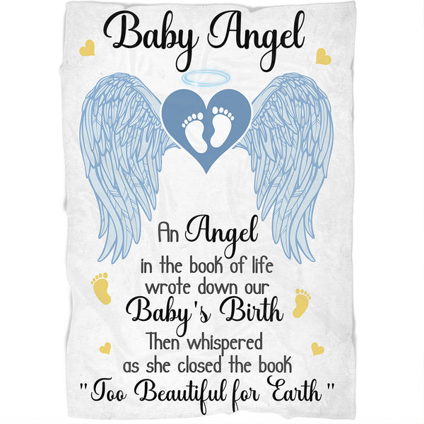 Baby Angel Memorial Blanket| Sympathy Gift For Loss of Baby| Bereavement Gift Loss Infant In Heaven MM23