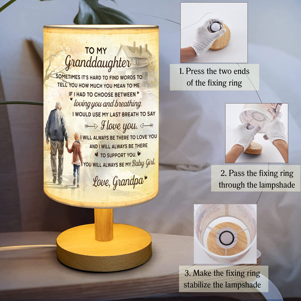 Granddaughter Table Lamp Granddaughter Gifts from Grandpa, Granddaughter and Grandpa Lamp TNT2