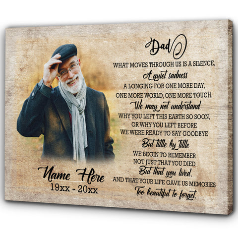 Dad Memorial Canvas Gift, Personalized Memorial Gifts for Loss of Dad Father In Memory NXM286
