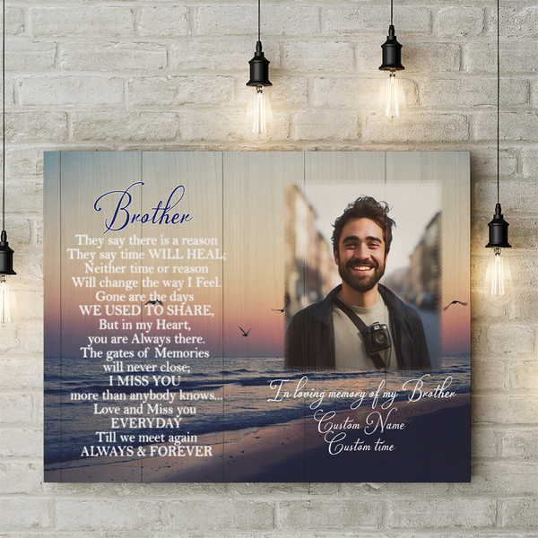 Brother Memorial Canvas Gift In Loving Memory Of Brother Sympathy Gifts For Loss Of Brother NXM442