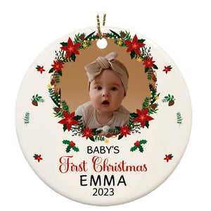 Personalized Christmas Ornaments| My First Christmas Customized Name & Year Baby First Christmas Ornament OMT17-8