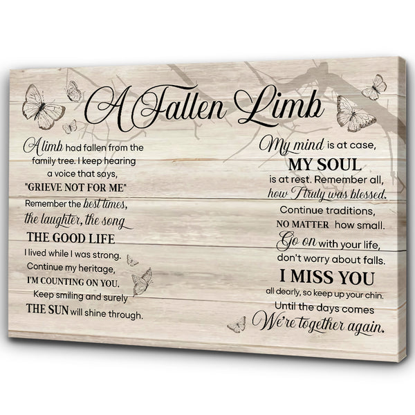 A Fallen Limb Memorial Canvas Gift For Loss Loved One| Sympathy Gift For Loss Of Dad Mom In Memory NXM368