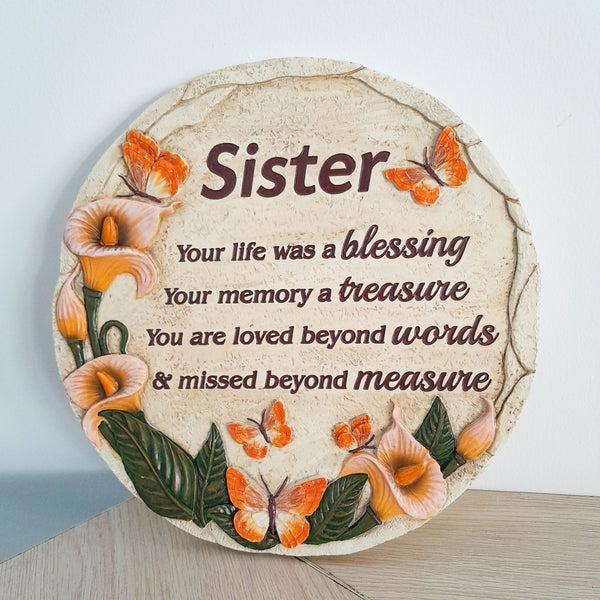 Sister Memorial Garden Stone Memorial Gifts for Loss of Sister in Memory of Sister Stepping Stone TNS10