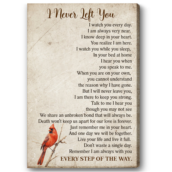 I Never Left You Memorial Gift Canvas Personalized| Sympathy Gifts For Loss Of Loved One NXM452