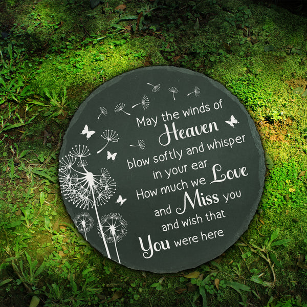 Memorial Garden Slate Stone Memorial Gifts for Loss of Loved One Memorial Plaque in Loving Memory TNA16