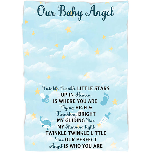 Baby Angel Memorial Blanket Gift, Sympathy Gift For Loss of Baby, Loss of Child Infant In Heaven MM31