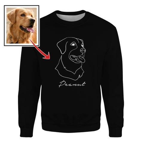 Custom dog photo to line art tattoo style personalized shirt for dog lover D09