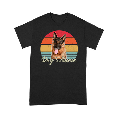 Personalized Dog Shirt with Vintage Portrait - Customize Your Dog Photo/Name Shirt in Retro Style T-Shirt