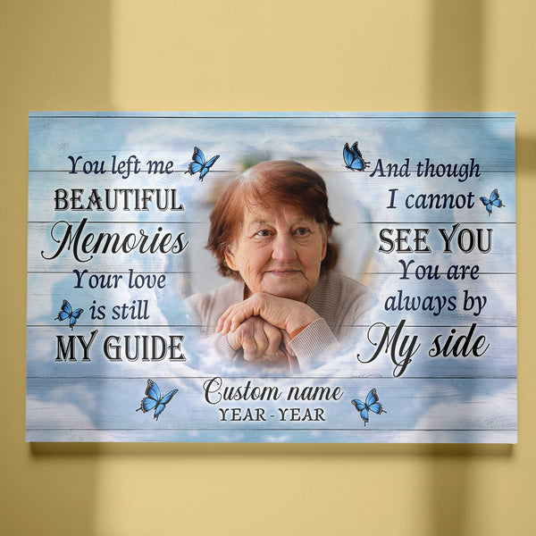 Personalized Memorial Canvas| Sympathy Gift for Loss of Loved One in Heaven Remembrance Gift NXM67