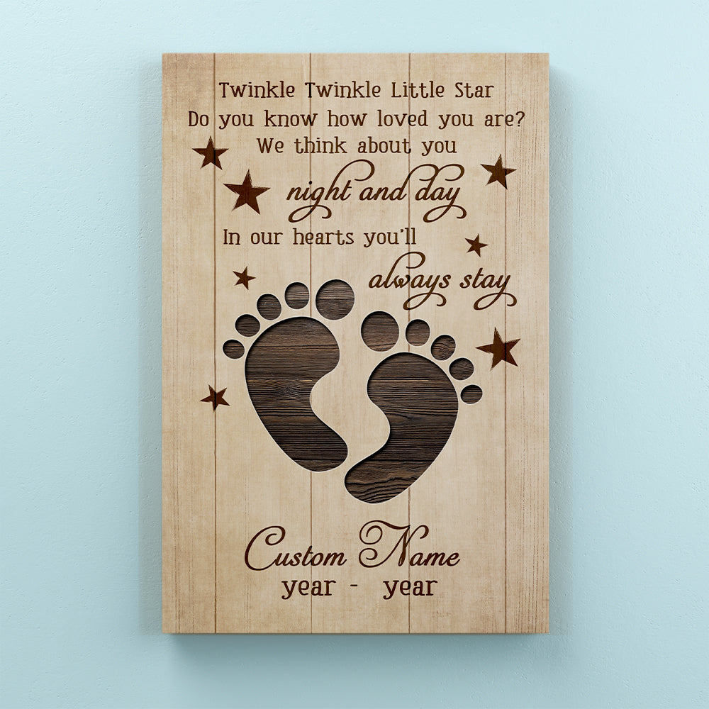 Memorial Canvas For Loss Baby Angel| Custom Gifts for Loss of Baby| Memorial Gift for Child in Heaven NXM76