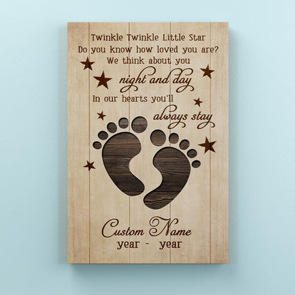 Memorial Canvas For Loss Baby Angel| Custom Gifts for Loss of Baby| Memorial Gift for Child in Heaven NXM76