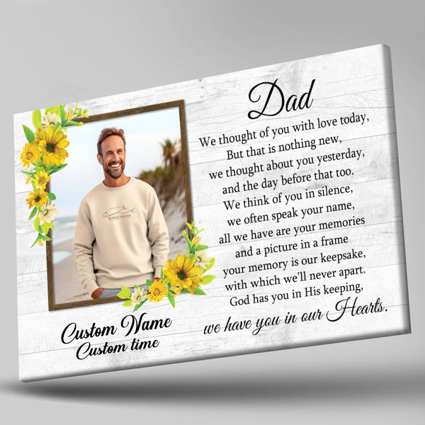 Dad Memorial Canvas Gift Personalized| Memorial Gifts for Loss of Dad Father Sympathy M526