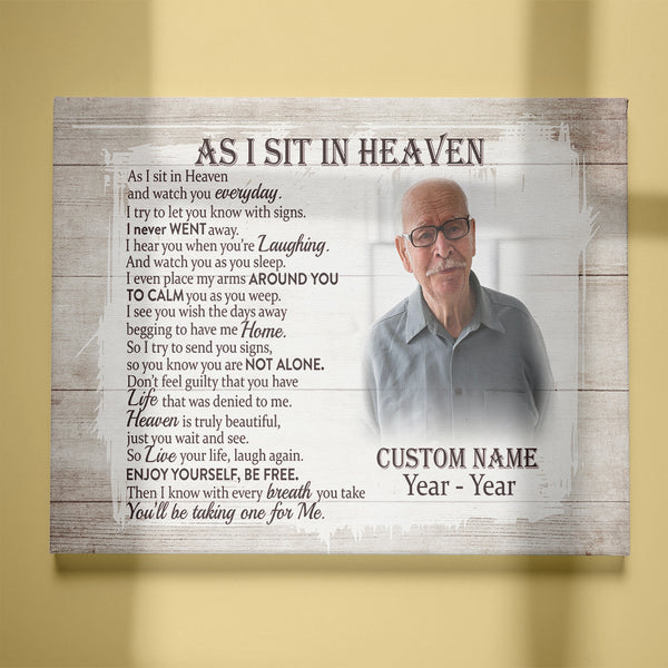 As I Sit In Heaven Memorial Gift For Loss Of Loved One| In Loving Memory Sympathy Gifts NXM378