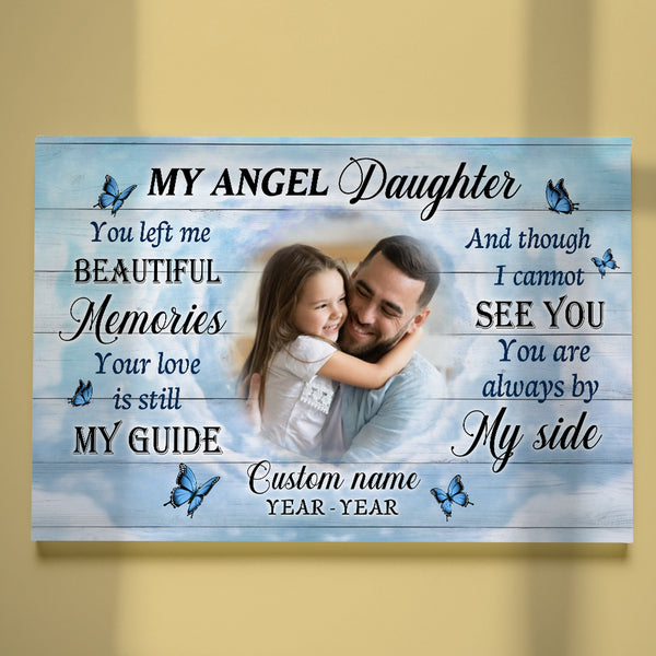 Angel Daughter Memorial Canvas, In Loving Memory Of Daughter, Sympathy Gift for Loss of Daughter NXM424