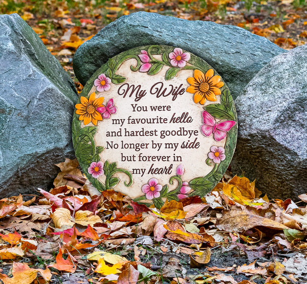 Wife Memorial Stone for Garden Memorial Gifts for Loss of Wife in Memory of My Wife Stepping Stone TNS9