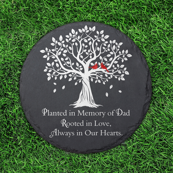 Dad Memorial Stone Planted in Memory of Dad Sympathy Gift for Loss of Dad, Father Garden Slate Stone TNA1