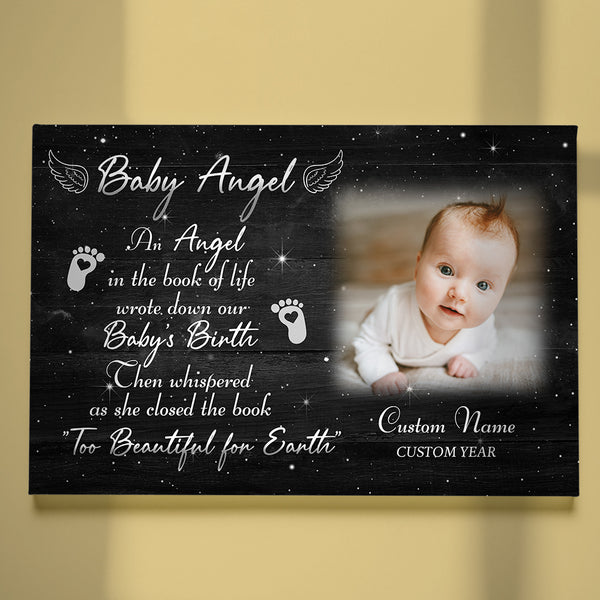 Baby Angel Memorial Canvas Gift Loss Baby| Memorial Gift For Loss of Baby In Heaven| Miscarriage Gifts NXM273